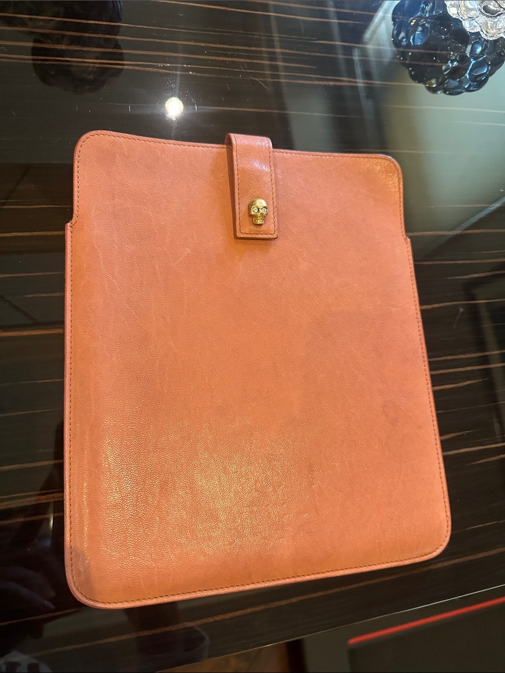 Alexander McQueen skull coral iPad case
